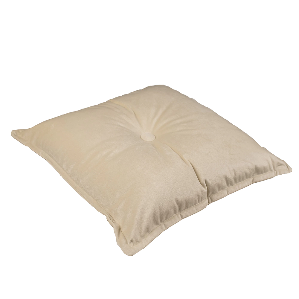 Подушка декоративная с пуговицей 45х45 см кремовая