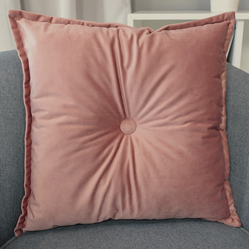 Подушка декоративная с пуговицей 45х45 см коричневая