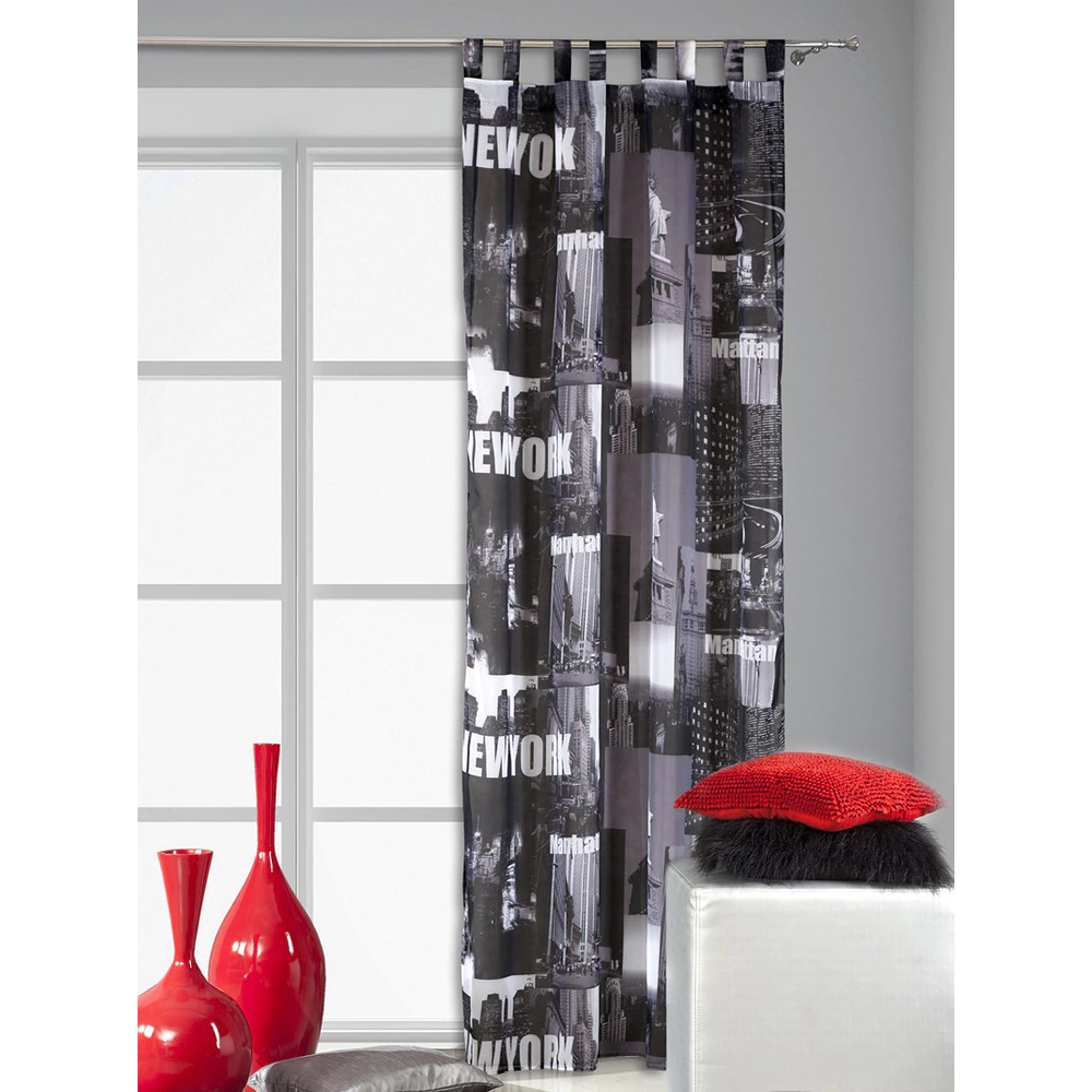 Штора-тюль 140х250 см Нью-Йорк черно-белый