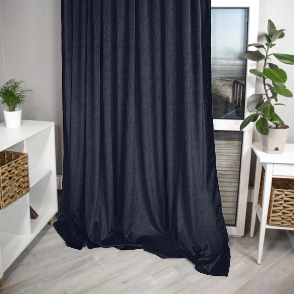 Штора Грид 145х280 см темно-синяя