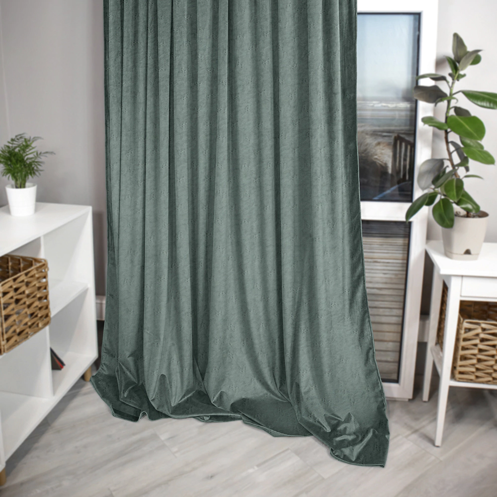 Штора Грид 145х280 см оливковая