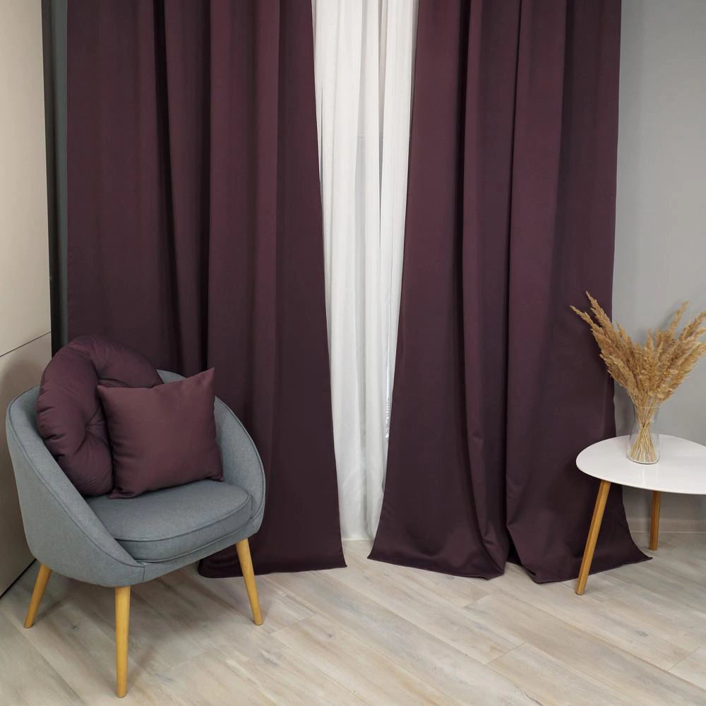Штора NEODECO Блэкаут 80% 150х280 см лиловая