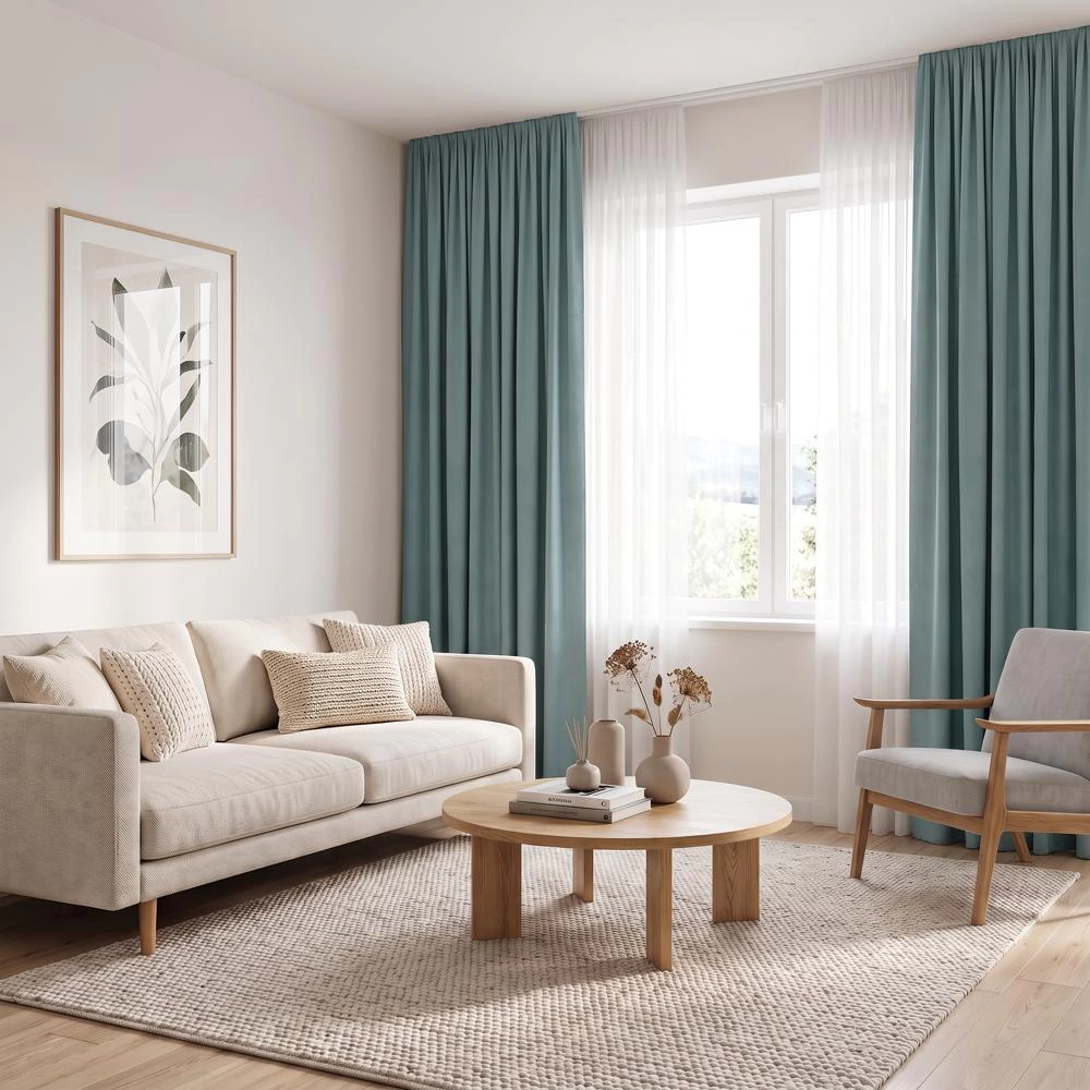 Штора NEODECO Блэкаут 80% 150х280 см серо-голубая
