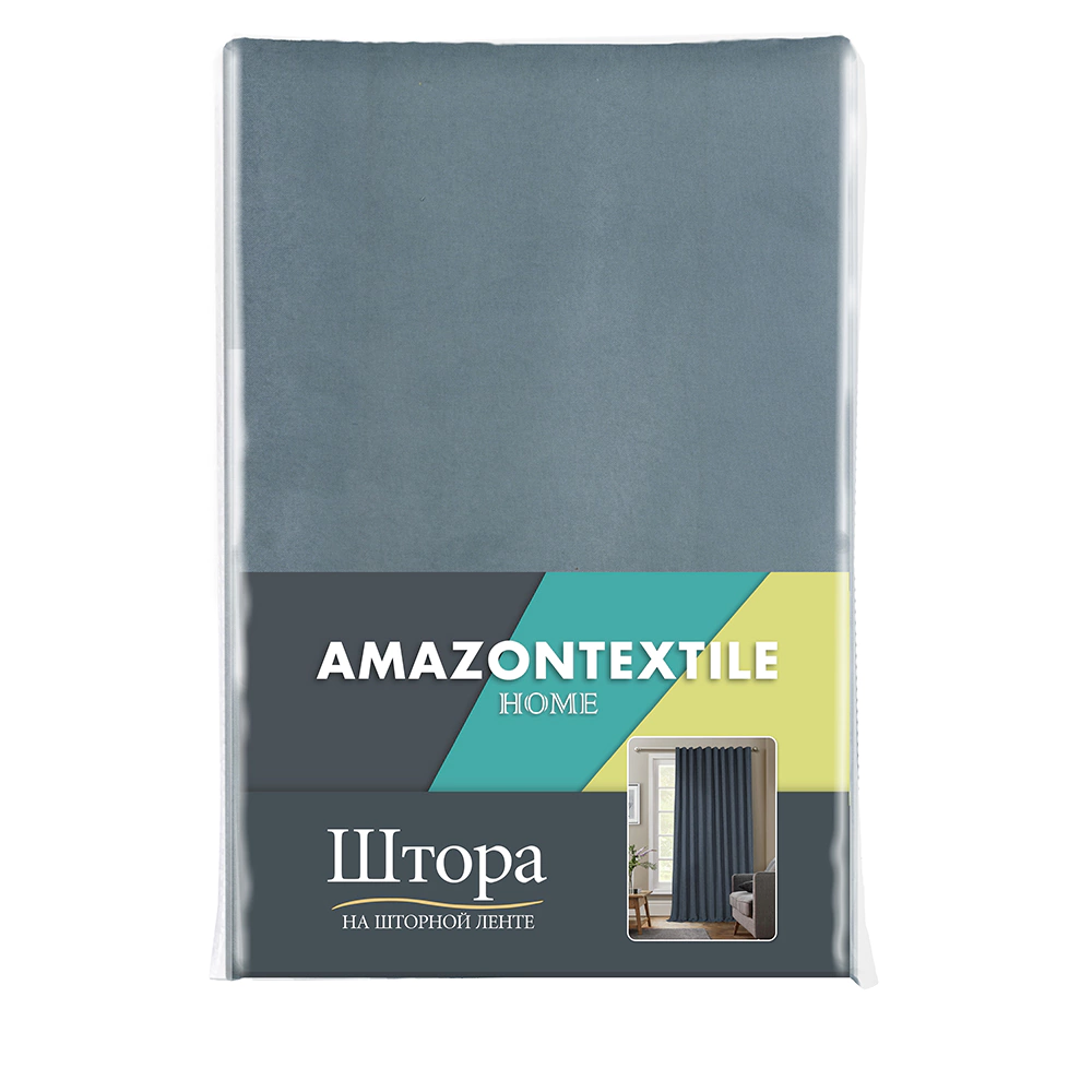 Штора Канвас 200х280 см голубая