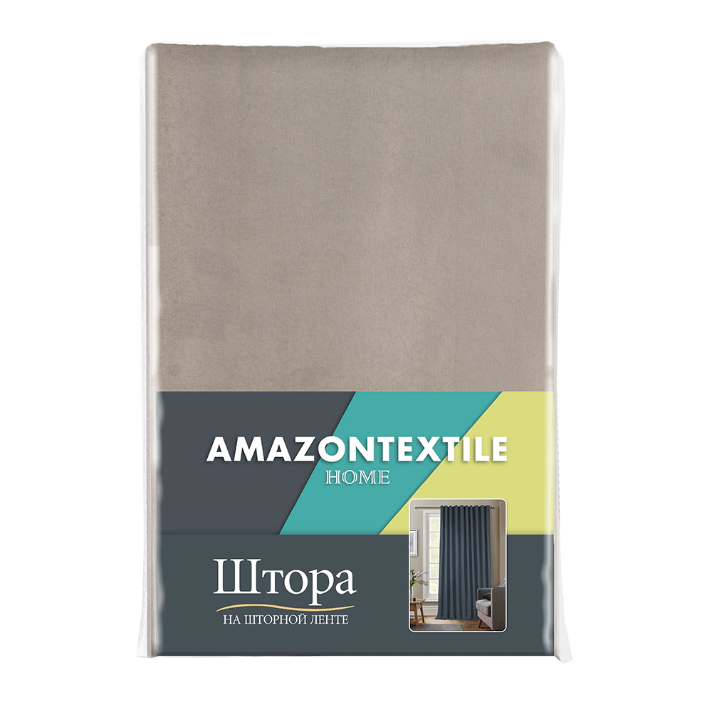 Штора Канвас 200х280 см светло-бежевая