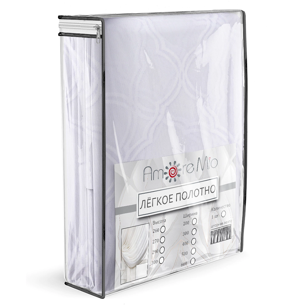 Тюль Сетка жаккард 300х260 см белый