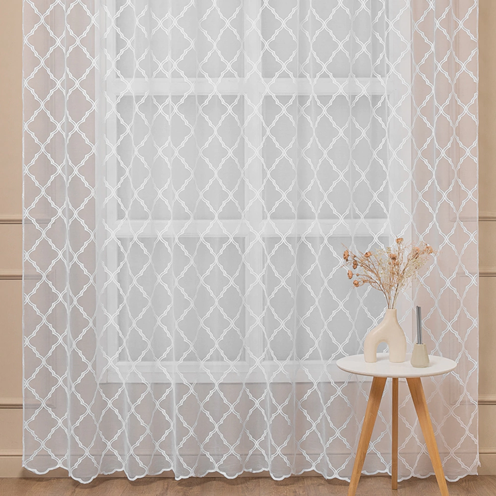 Тюль Сетка жаккард 300х260 см белый