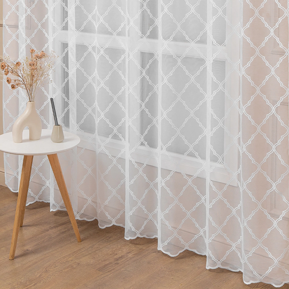 Тюль Сетка жаккард 300х260 см белый