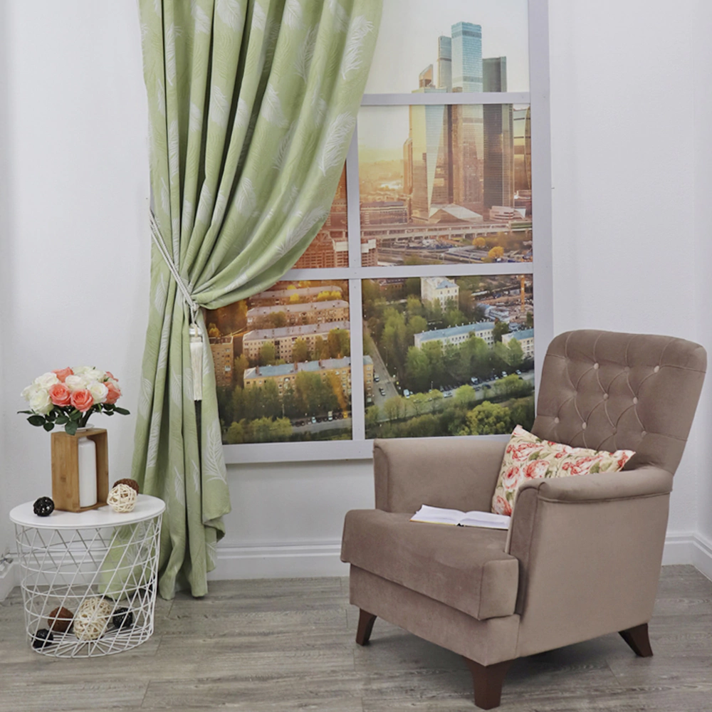 Штора Жаккард Тропик 200х270 см салатовая