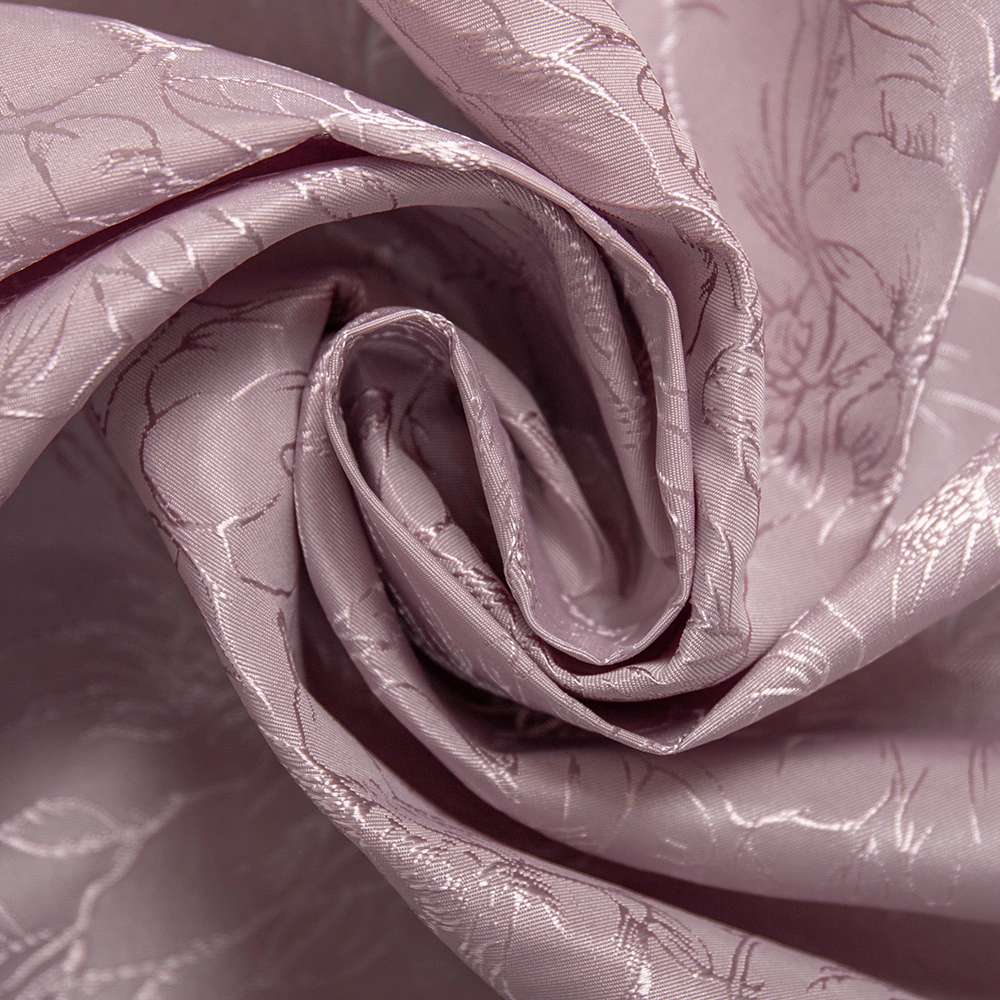 Штора Жаккард Цветы 200х270 см розовая