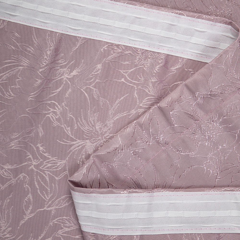 Штора Жаккард Цветы 200х270 см розовая