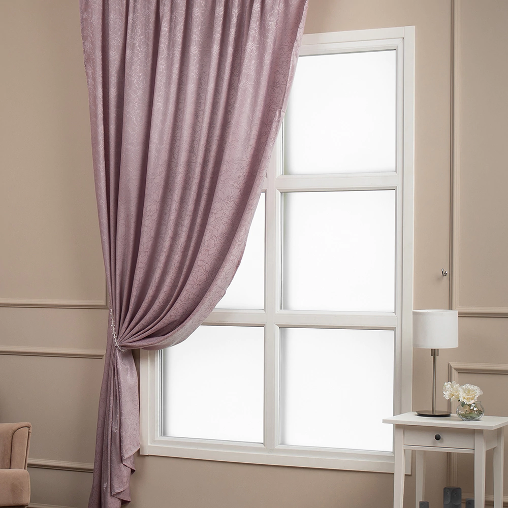 Штора Жаккард Цветы 200х270 см розовая