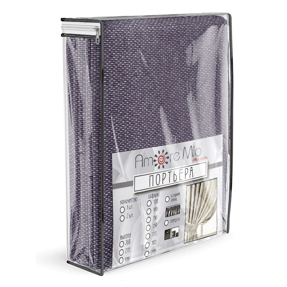 Штора Блэкаут 80% Эко лен 160х260 см лаванда