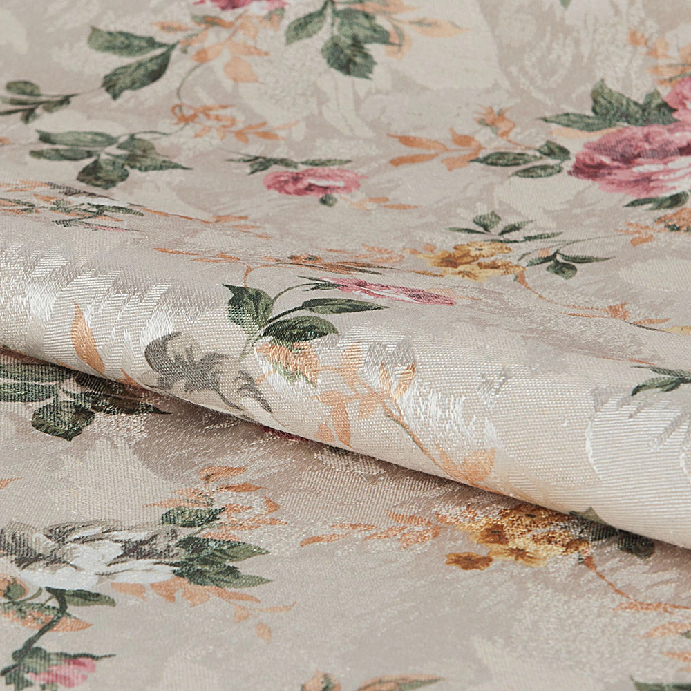 Штора Розы 140х250 см бежевая