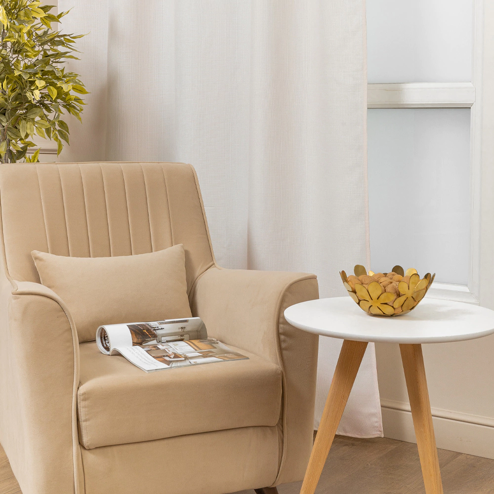 Штора Лен 160х260 см бежевая