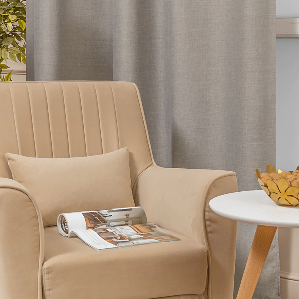 Штора Лен 160х260 см светло-коричневая