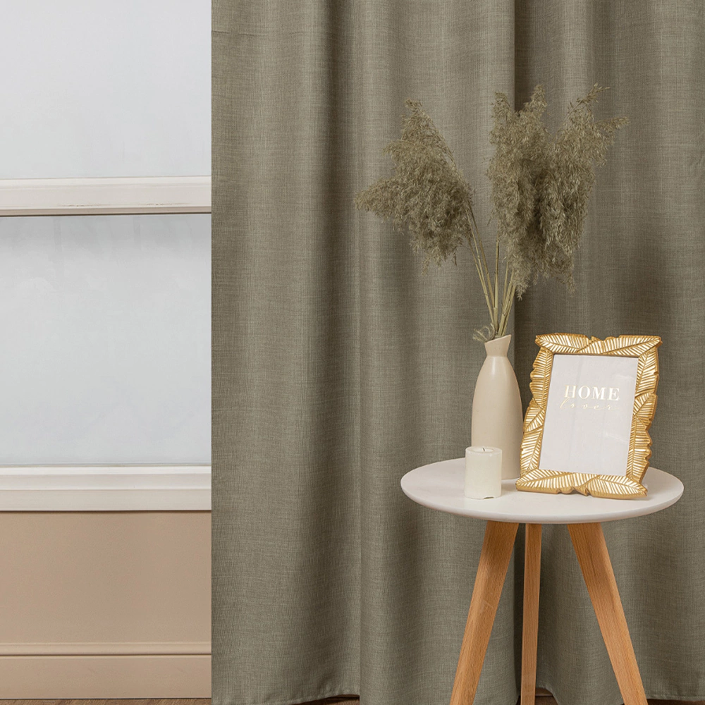 Штора Лен 160х260 см коричневая