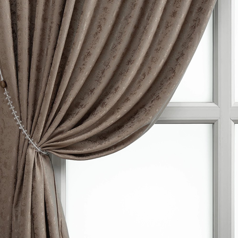 Штора Жаккард Мрамор 200х270 см кофе