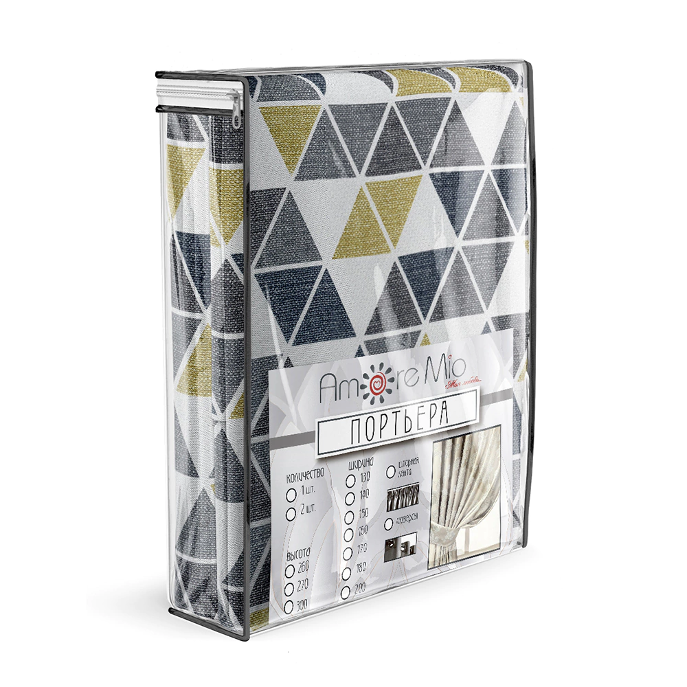 Штора Геометрия 200х270 см серая