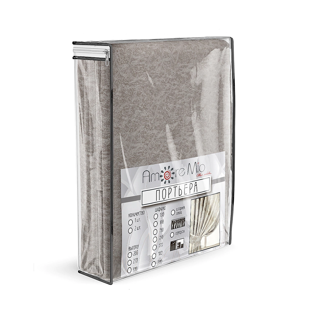 Штора Бархат с тиснением 200х270 см песочная