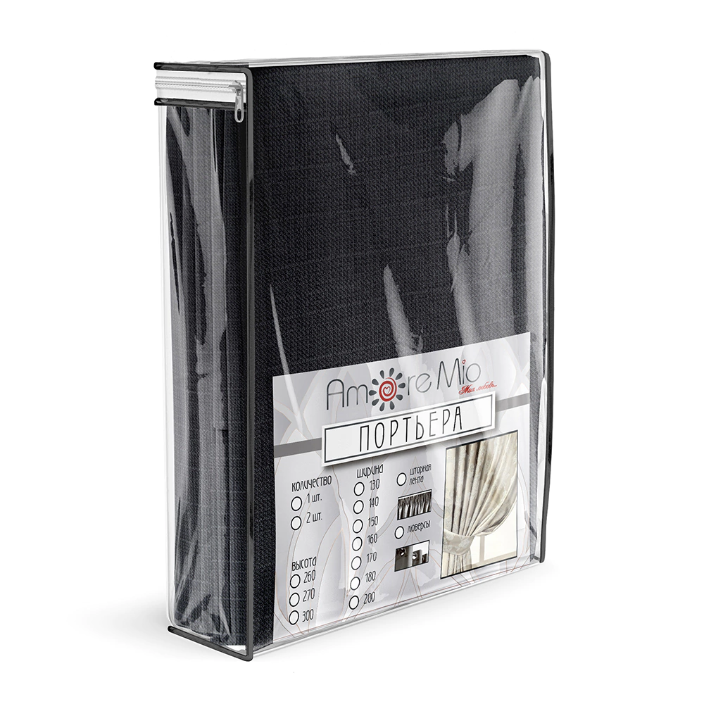 Штора Лен 200х300 см серая