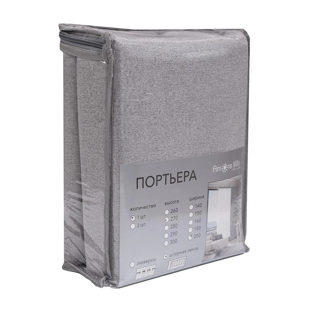 Штора Лен Блэкаут 100% 200х270 см серая