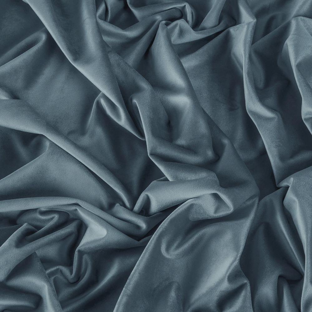 Штора Бархат 140х240 см серо-синяя