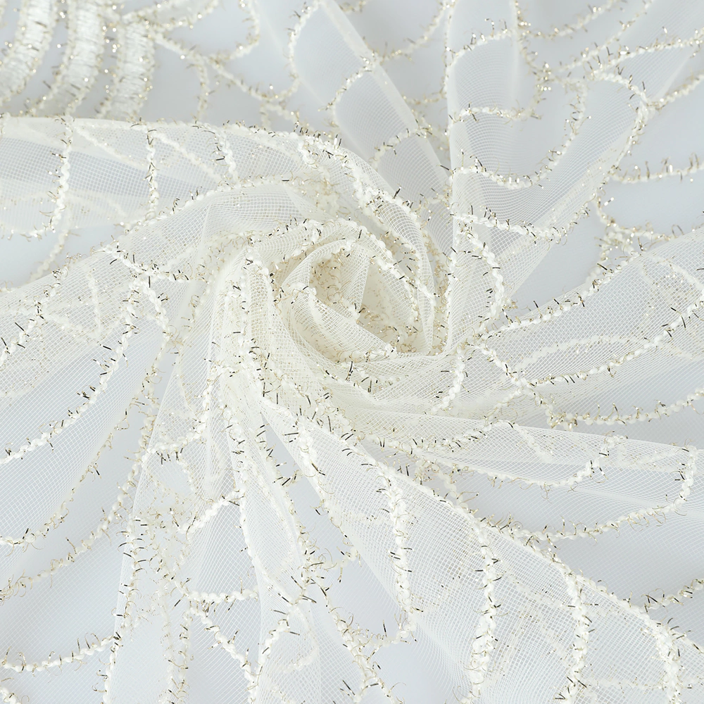 Тюль Сетка Вышивка 300х270 см белый