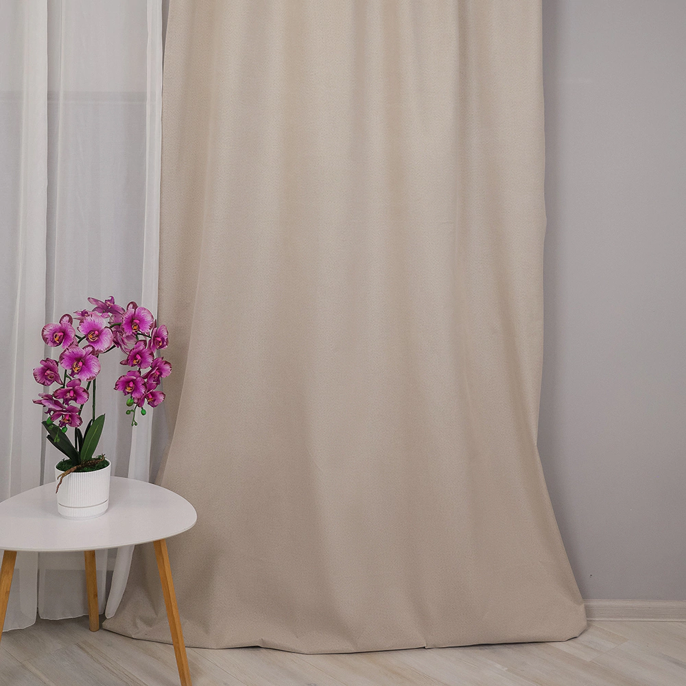 Штора Блэкаут 100% Гармония 150х270 см бежевая