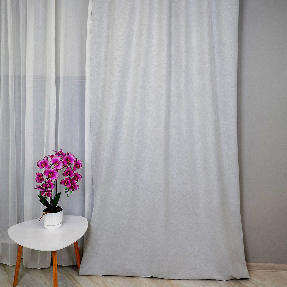 Штора Блэкаут 100% Гармония 150х270 см светло-серая