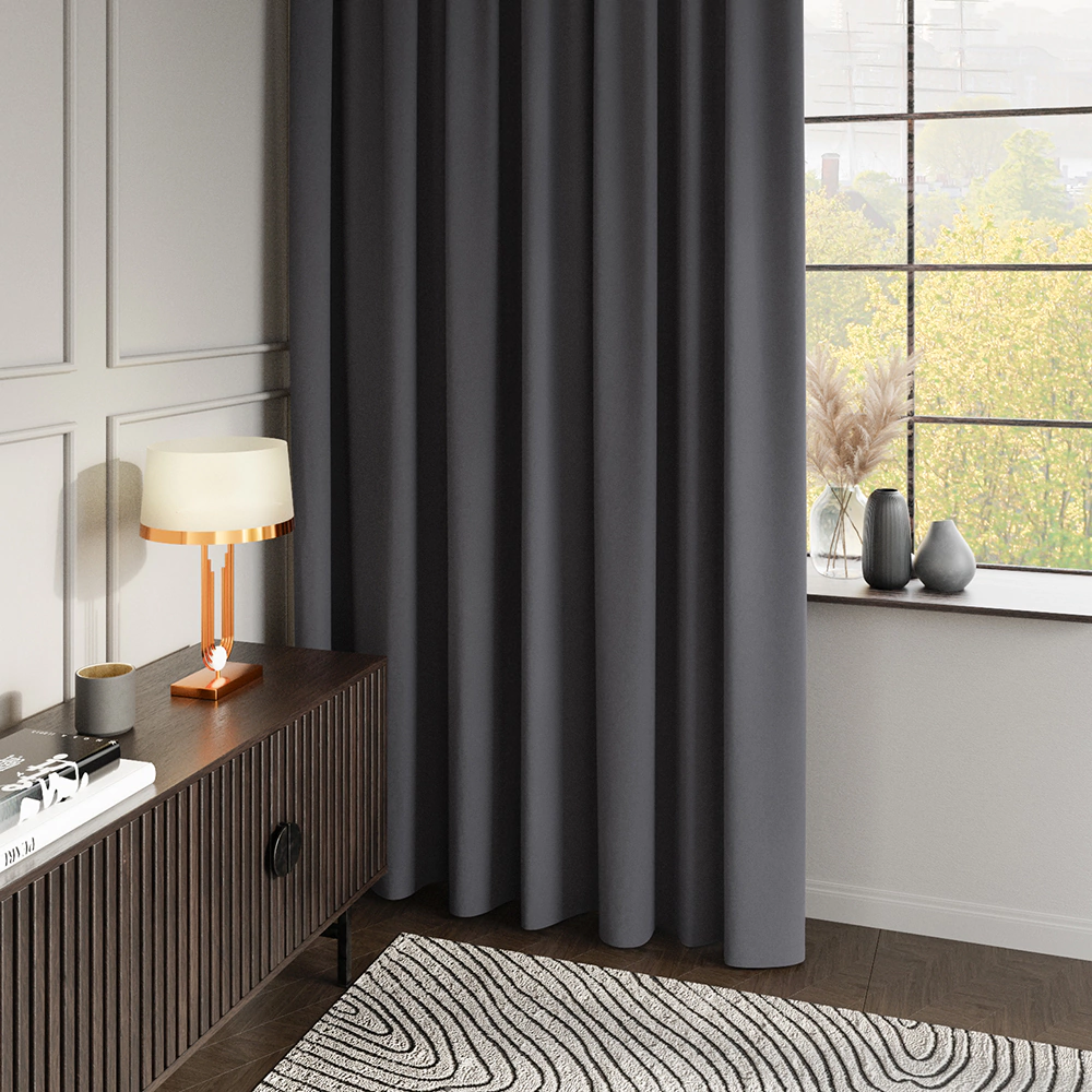 Штора Бархат 200х280 см темно-серая