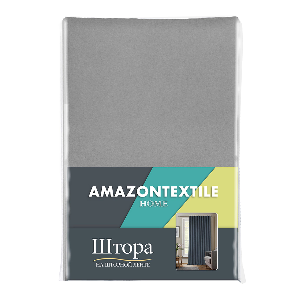 Штора Бархат 200х280 см серая