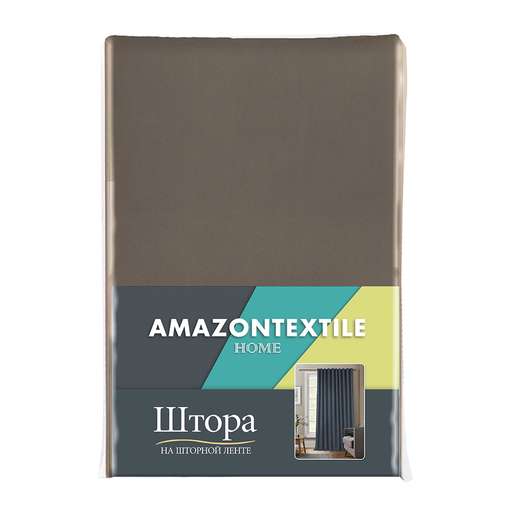 Штора Бархат 200х280 см коричневая