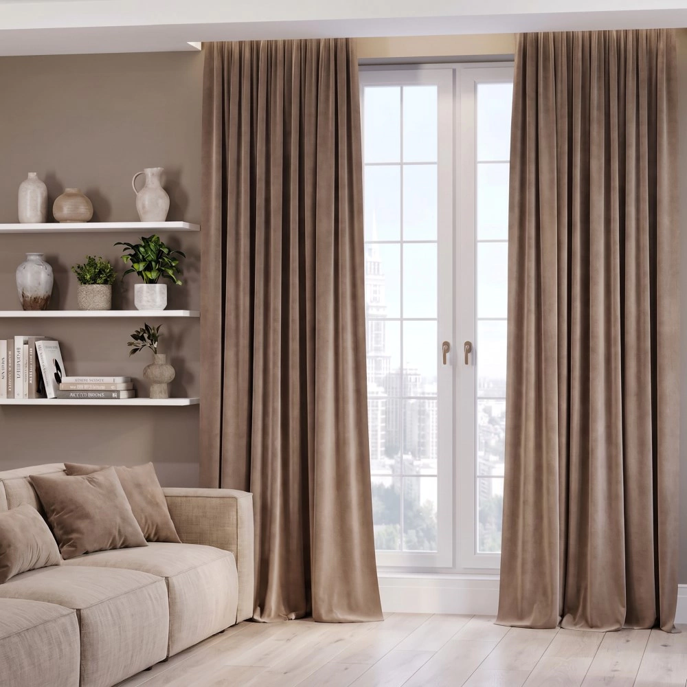 Штора NEODECO Бархат 200х280 см тауп