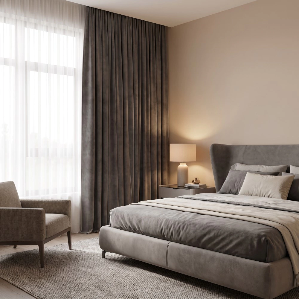 Штора NEODECO Бархат 200х280 см темно-серая