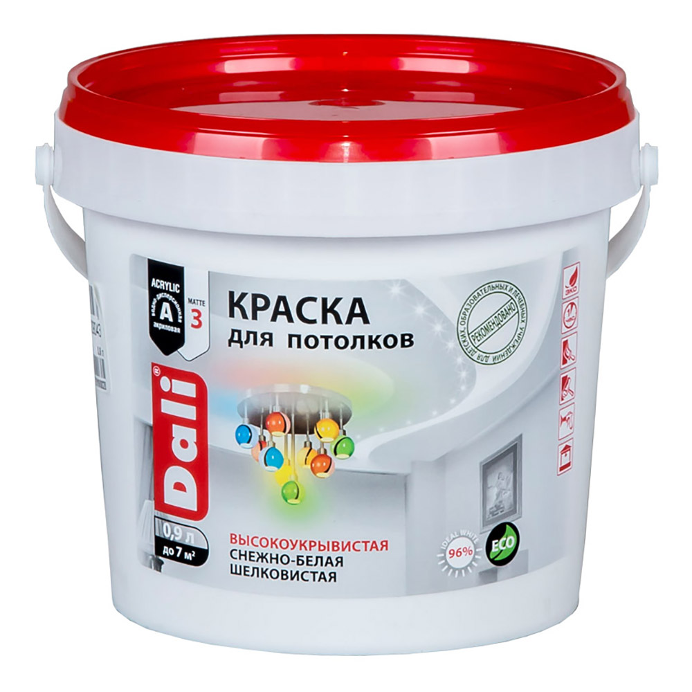 Dali Краска для потолков акриловая Dali Professional белая 0,9 л