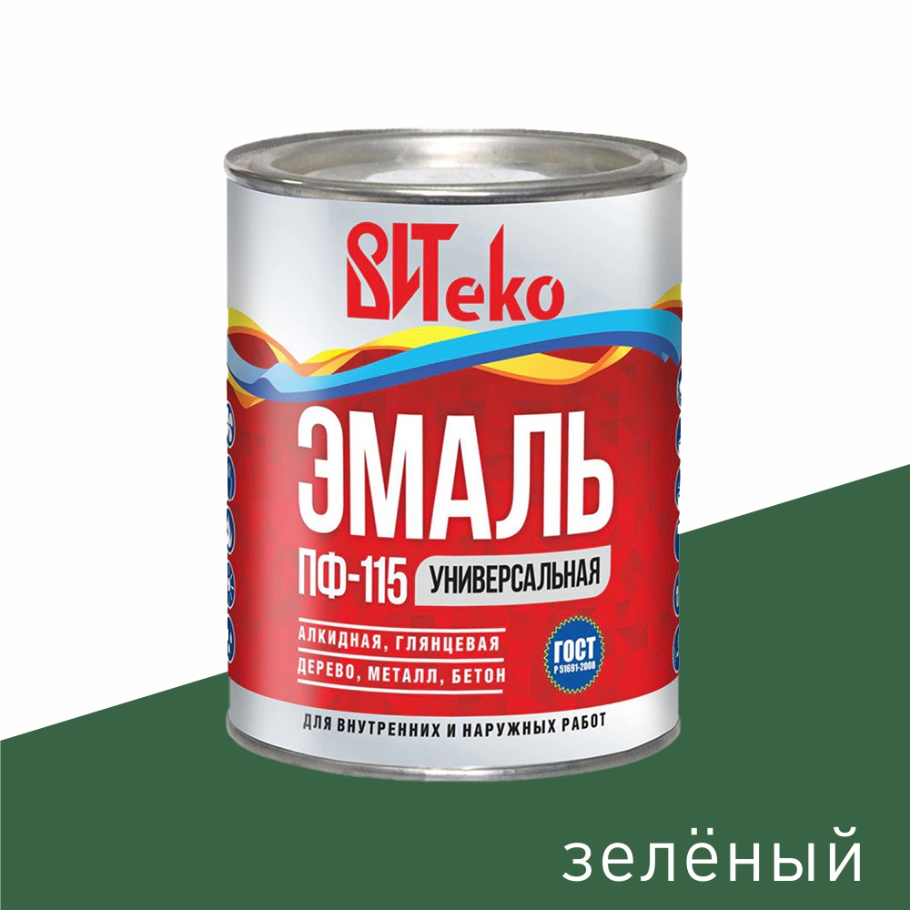 ВИТеко Эмаль алкидная ВИТеко ПФ-115 глянцевая зелёная 0,8 кг