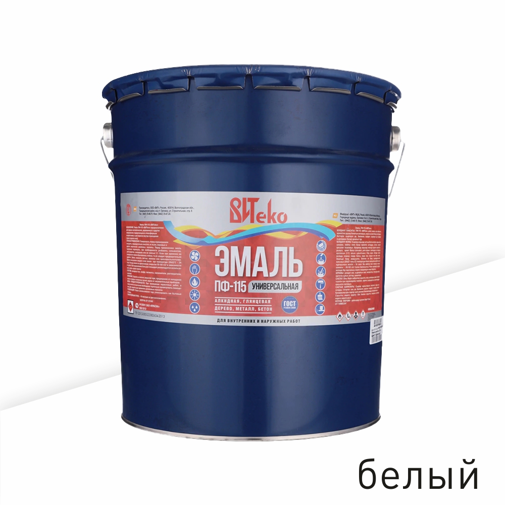 ВИТеко Эмаль алкидная ВИТеко ПФ-115 глянцевая белая 20 кг