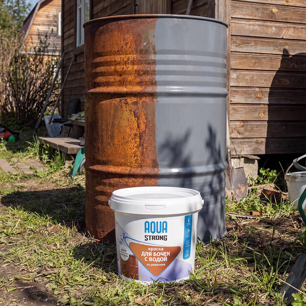 Краска для бочек с водой AQUASTRONG серая 1 кг