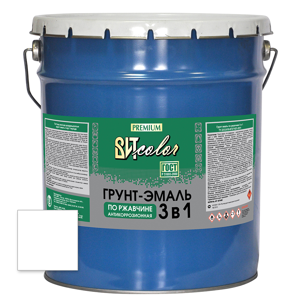 Грунт-Эмаль По Ржавчине ВИТcolor 3в1 Белая 20 Кг Купить Недорого В.