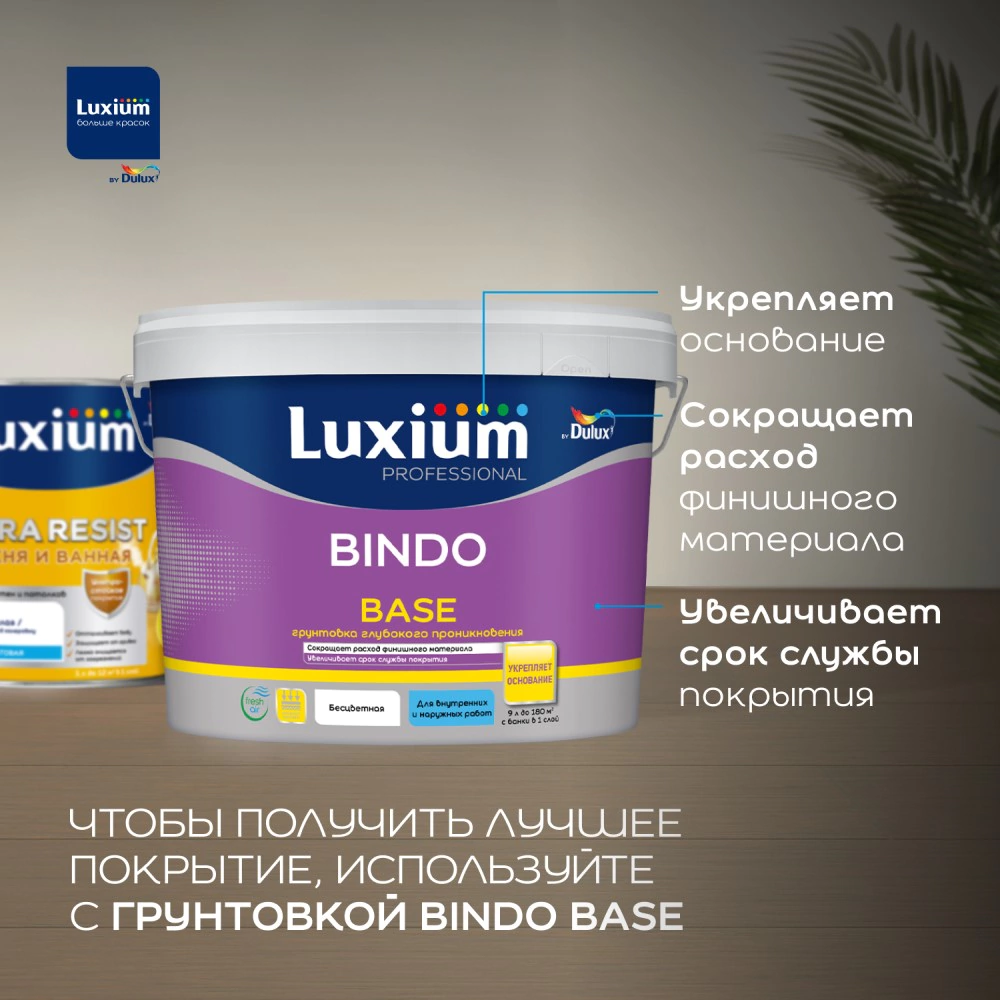 Грунтовка глубокого проникновения 9 л Luxium Professional Bindo Base