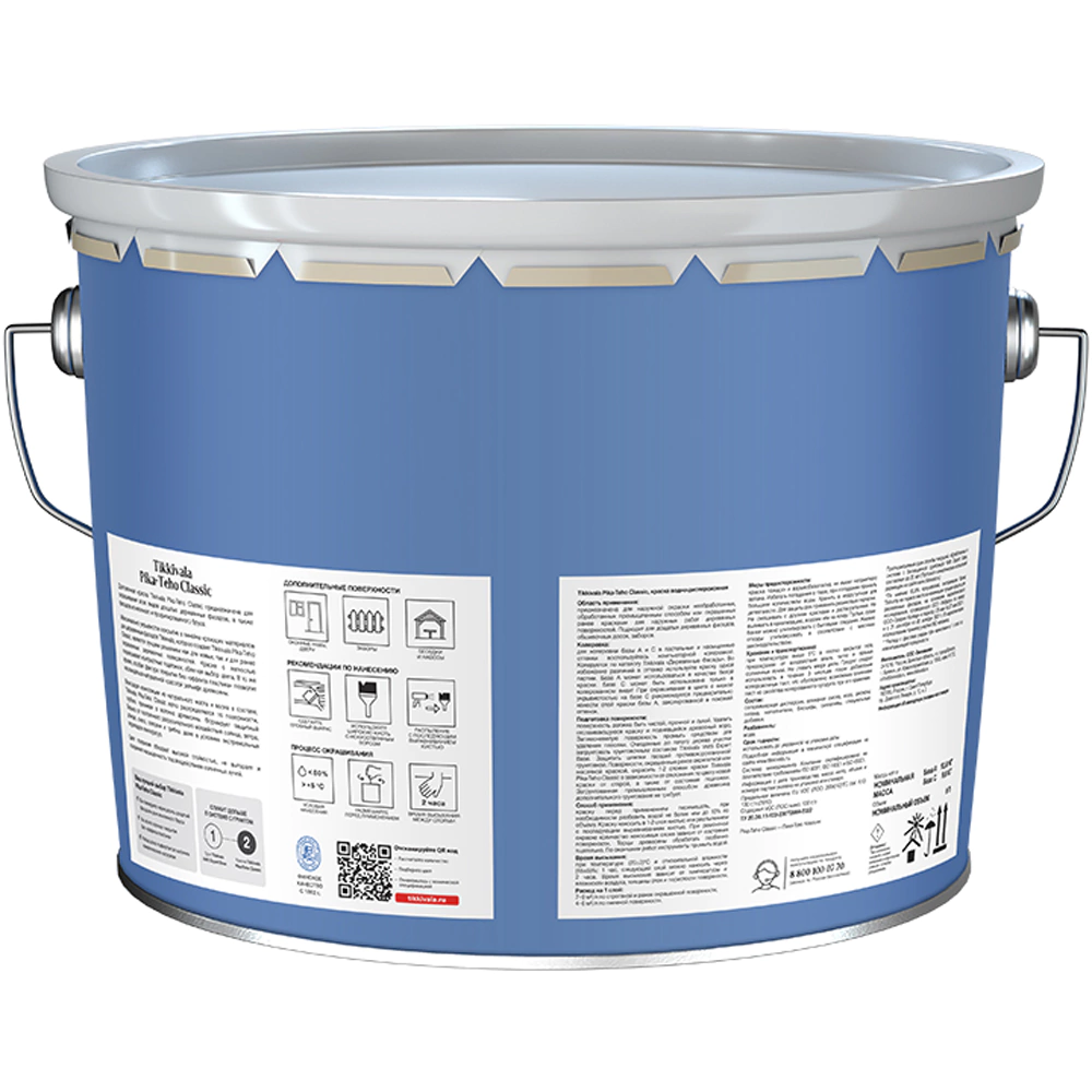 Краска для деревянных фасадов TIKKIVALA Pika-Teho Classic прозрачная (база C) 9 л