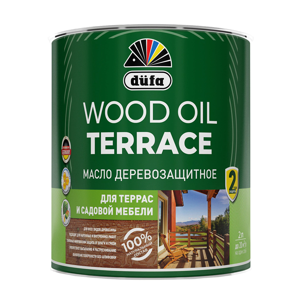 Масло для террас и садовой мебели dufa Wood Oil Terraсe дуб 2 л