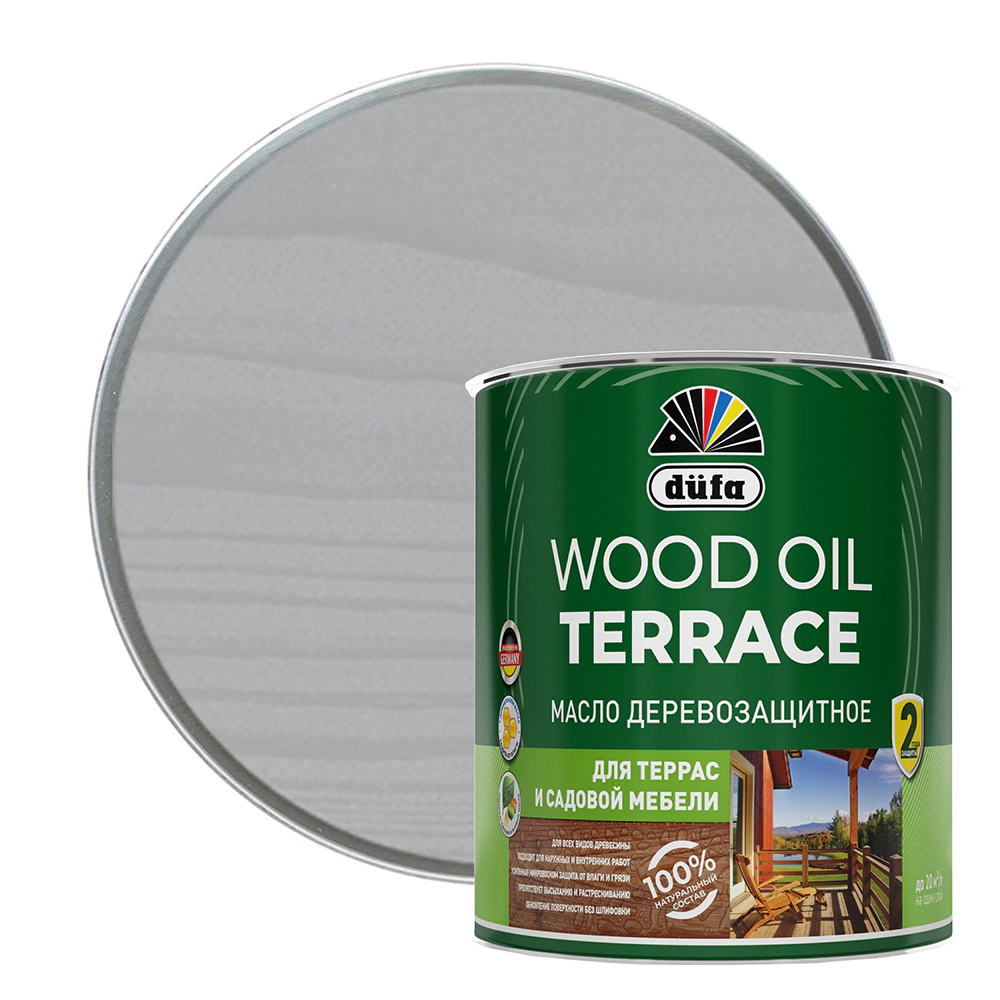 Масло для террас и садовой мебели 0,9 л серый Wood Oil Terraсe dufa