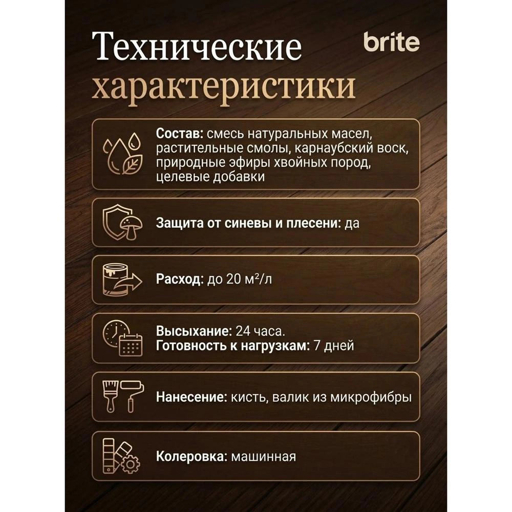 Масло-воск для террасной доски Brite 2,5 л