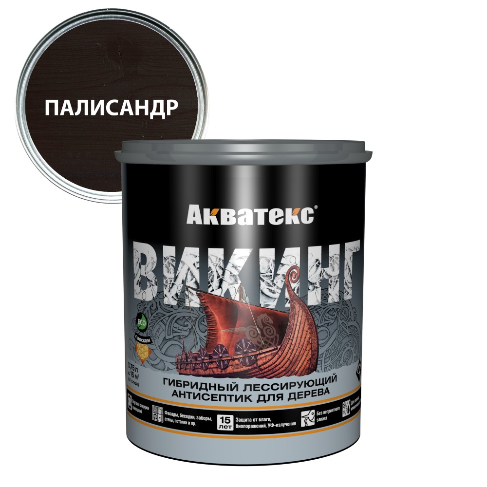 Акватекс Антисептик для дерева Акватекс Викинг палисандр 0,75 л