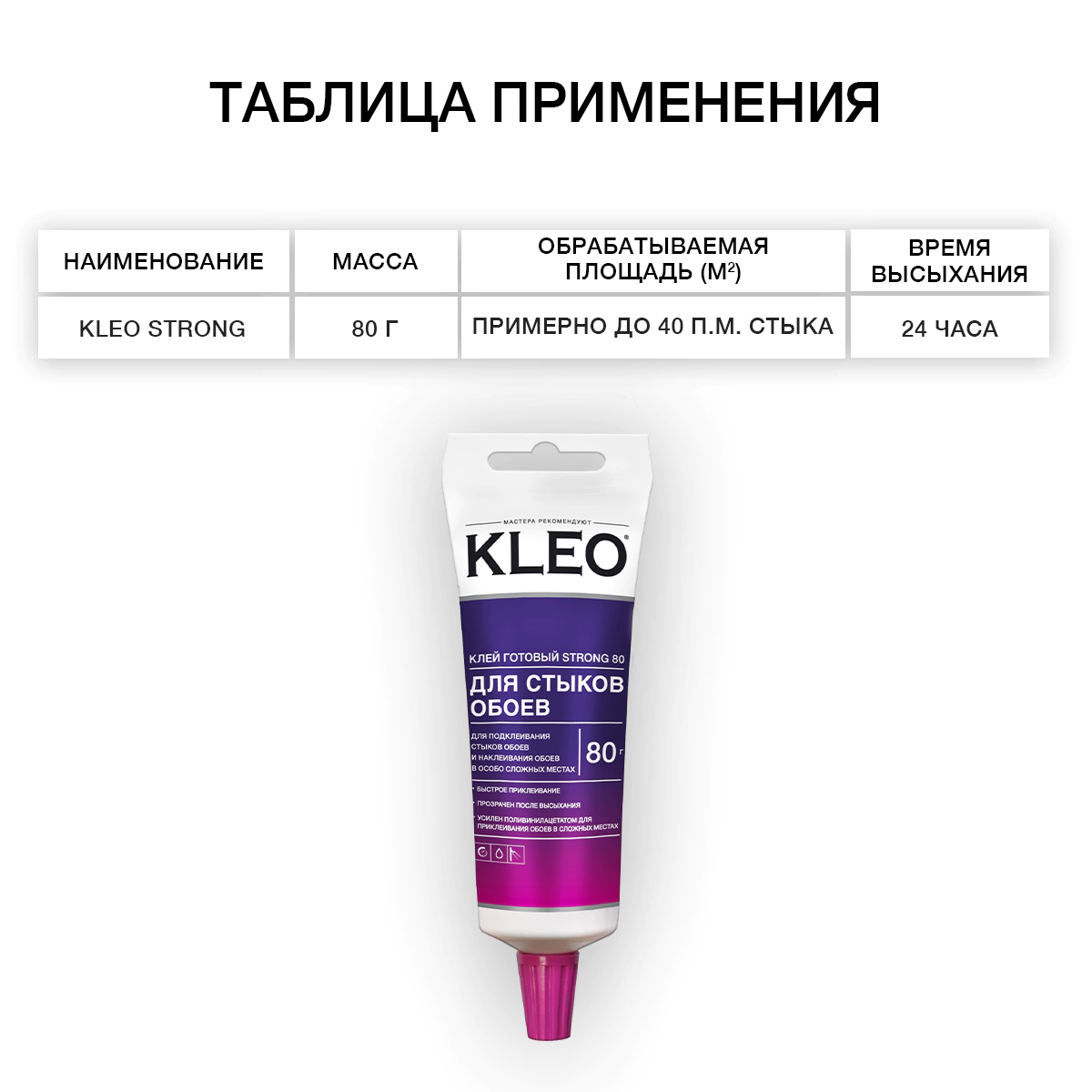 Клей для обойных стыков KLEO 80 г