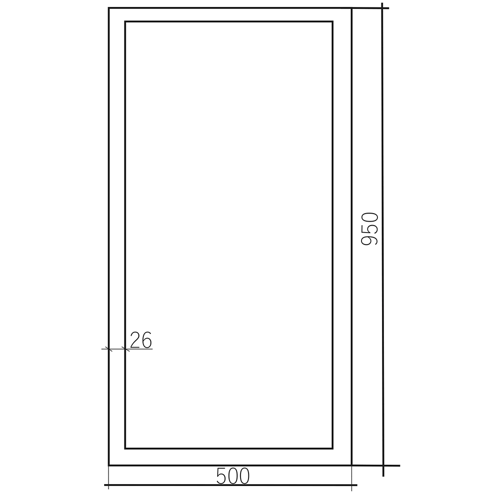 Зеркало в раме Опера Блэк 50х95 см черное