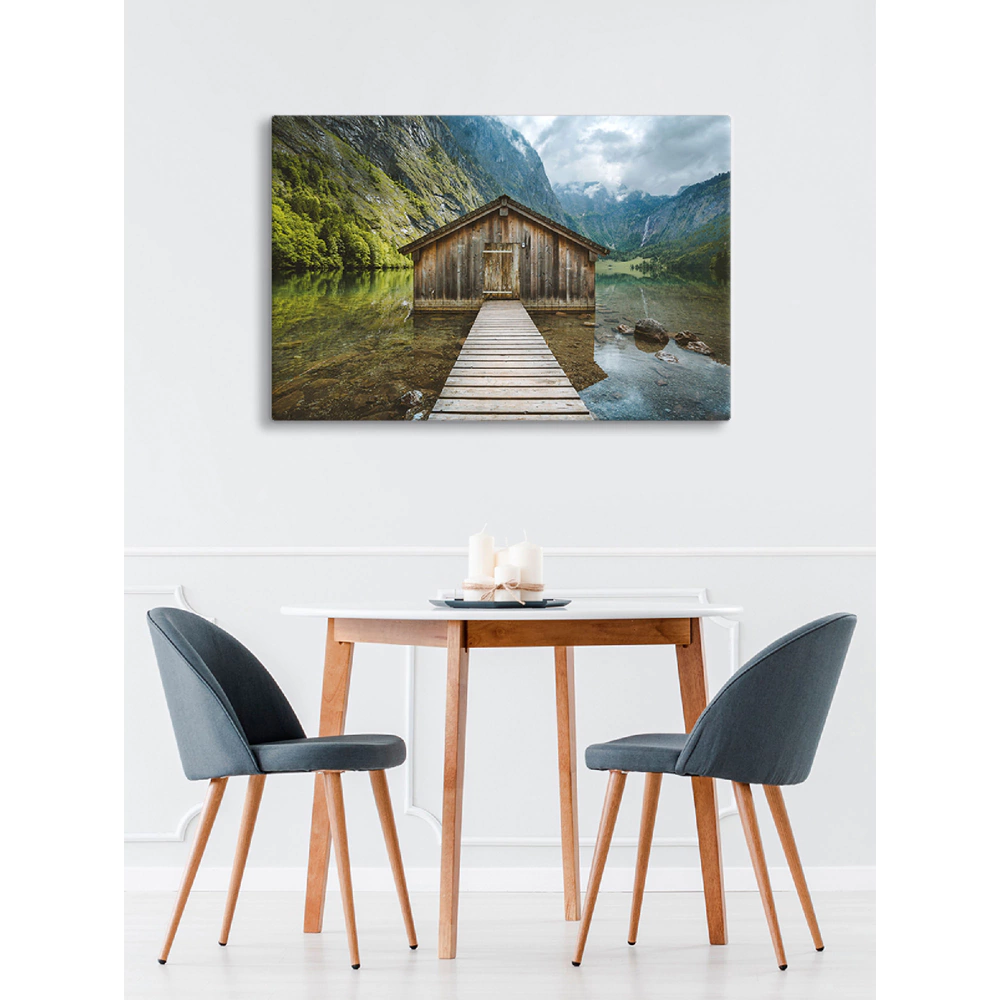 Канвас 60х90 см Домик в горах