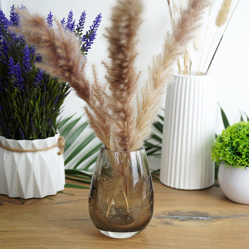 Ваза стеклянная Паневежис высота 11,5 см дымка